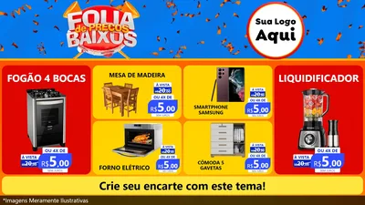 Modelo de TV para TV Horizontal com o tema Folia de Preços Baixos para Móveis e Eletro
