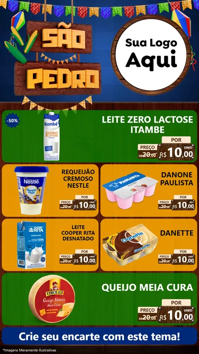 Modelo de TV para TV Vertical com o tema São Pedro para Frios e Laticínios