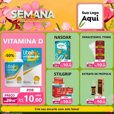 Modelo de Rede Social para Feed Facebook com o tema Semana da Primavera para Farmácia