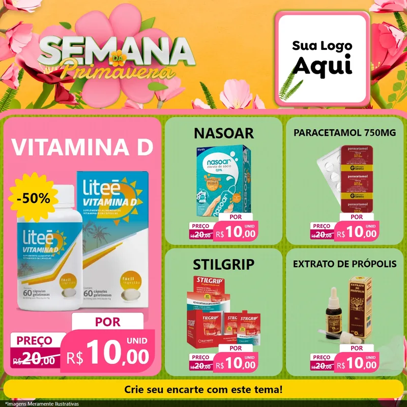Modelo de Rede Social para Feed Facebook com o tema Semana da Primavera para Farmácia
