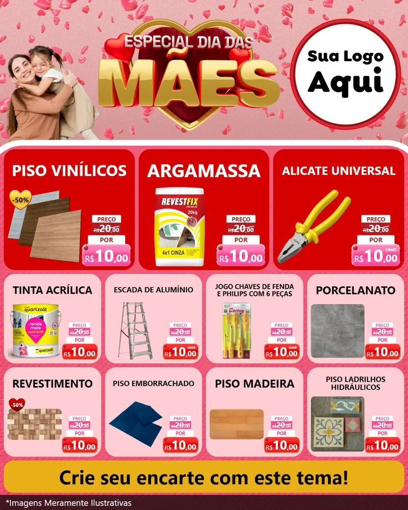 Modelo de Rede Social para Feed Instagram com o tema Especial Dia Das Mães para Material para Construção