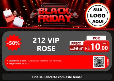 Modelo de Cartaz para Cartaz A4 Horizontal com o tema Black Friday para Perfumes
