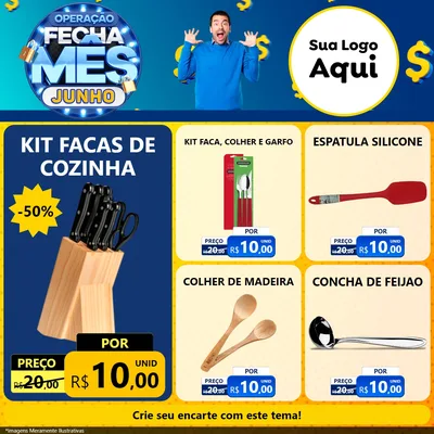 Modelo de Rede Social para Feed Facebook com o tema Operação Fecha Mês, Junho para Utilidades Domésticas