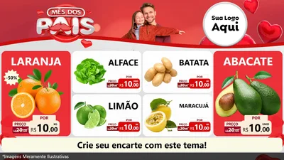 Modelo de TV para TV Horizontal com o tema Mês dos Pais para Hortifrúti