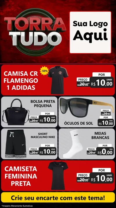 Modelo de TV para TV Vertical com o tema Torra Tudo para Roupas e acessórios