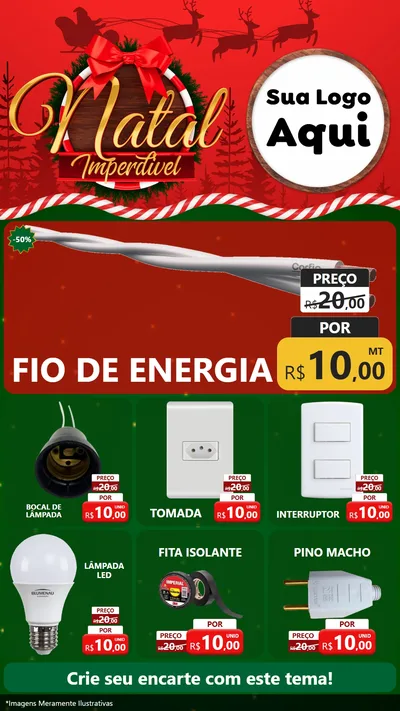 Modelo de Rede Social para Stories com o tema Natal Imperdível para Materiais Elétricos