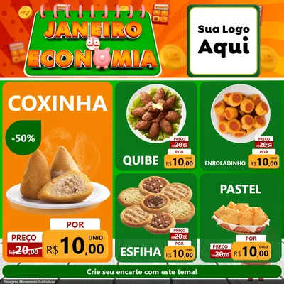 Modelo de Rede Social para Feed Facebook com o tema Janeiro da Economia para Salgadaria