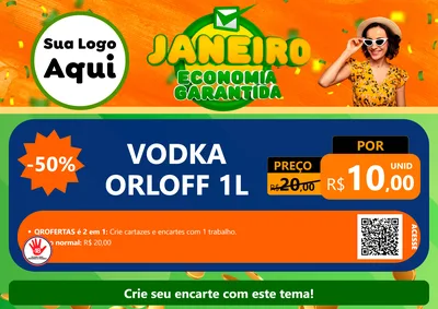 Modelo de Cartaz para Cartaz A4 Horizontal com o tema Janeiro - Economia Garantida para Distribuidora de bebidas