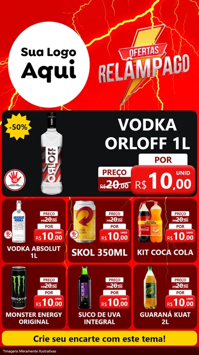 Modelo de Rede Social para Stories com o tema Ofertas Relâmpago para Distribuidora de bebidas