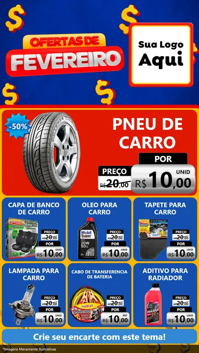 Modelo de Rede Social para Stories com o tema Ofertas de Fevereiro para Auto peças