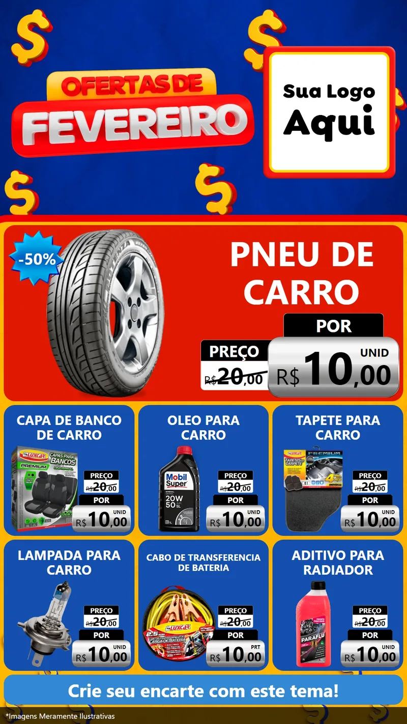 Modelo de Rede Social para Stories com o tema Ofertas de Fevereiro para Auto peças