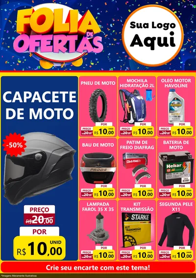 Modelo de Encarte para Encarte A4 Vertical com o tema Folia de Ofertas para Moto peças