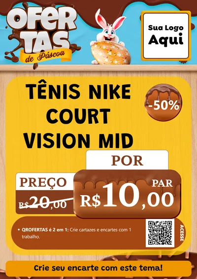 Modelo de Cartaz para Cartaz A4 Vertical com o tema Ofertas de Páscoa para Calçados