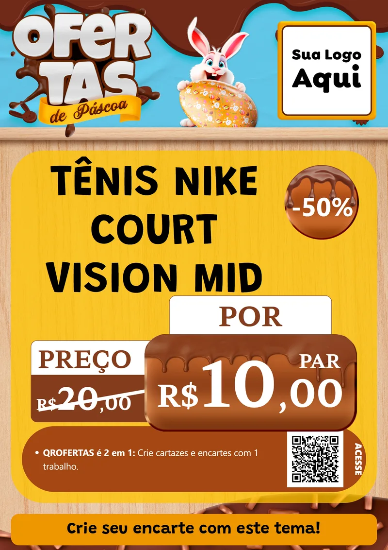 Modelo de Cartaz para Cartaz A4 Vertical com o tema Ofertas de Páscoa para Calçados