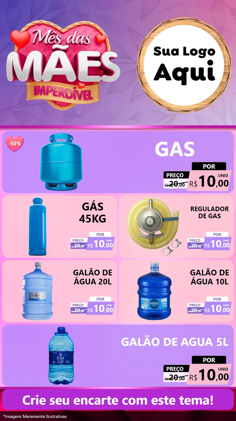 Modelo de TV para TV Vertical com o tema Mês das Mães Imperdível para Água e gás