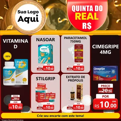Modelo de Rede Social para Feed Facebook com o tema Quinta do Real para Farmácia