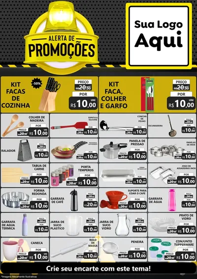 Modelo de Encarte para Encarte A4 Vertical com o tema Alerta de Promoções para Utilidades Domésticas