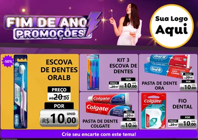 Modelo de Encarte para Encarte A4 Horizontal com o tema Fim de Ano Promoções para Higiene Pessoal