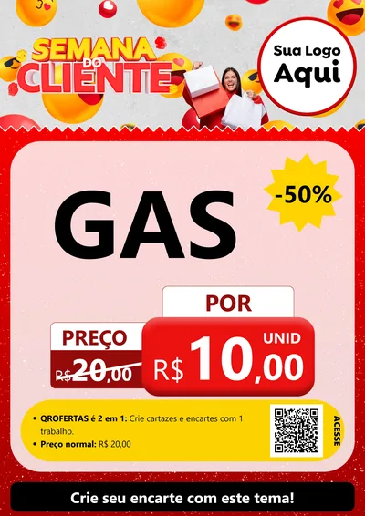 Modelo de Cartaz para Cartaz A4 Vertical com o tema Semana do Cliente para Água e gás