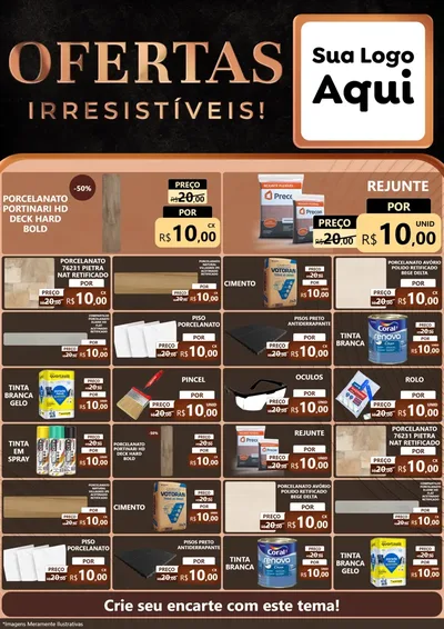 Modelo de Encarte para Encarte A4 Vertical com o tema Ofertas Irresistíveis! para Pisos e revestimentos