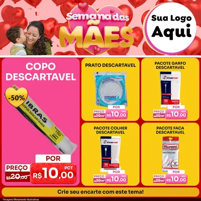 Modelo de Rede Social para Feed Facebook com o tema Semana Das Mães para Embalagens