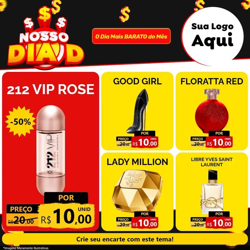 Modelo de Rede Social para Feed Facebook com o tema Nosso Dia D para Perfumes