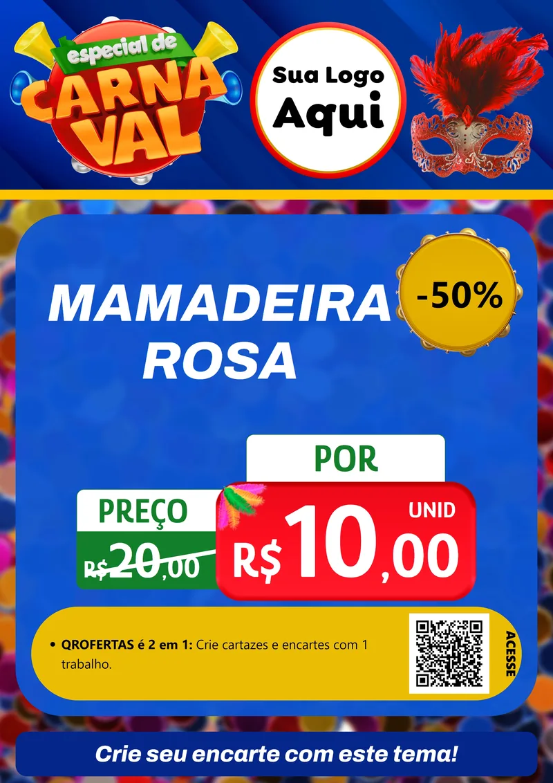 Modelo de Cartaz para Cartaz A4 Vertical com o tema Especial de Carnaval para Bebês