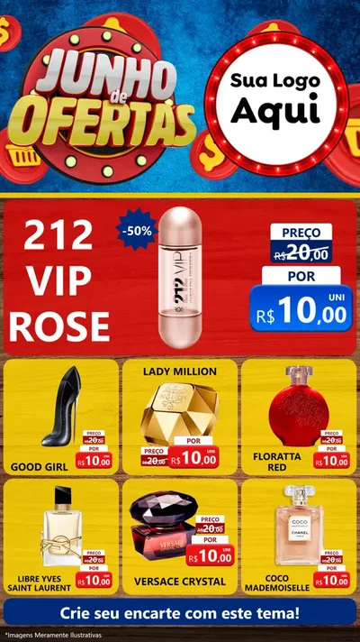 Modelo de Rede Social para Stories com o tema Junho de Ofertas para Perfumes