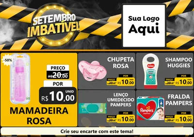 Modelo de Encarte para Encarte A4 Horizontal com o tema Setembro Imbatível para Bebês