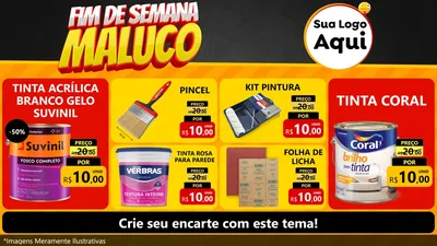 Modelo de TV para TV Horizontal com o tema Final de Semana Maluco para Tintas e Ferramentas