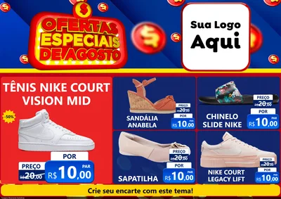 Modelo de Encarte para Encarte A4 Horizontal com o tema Ofertas Especiais de Agosto para Calçados