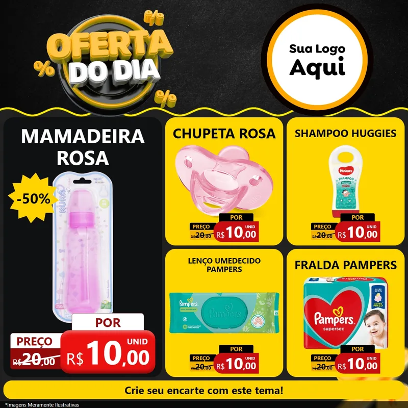 Modelo de Rede Social para Feed Facebook com o tema Oferta Do Dia para Bebês