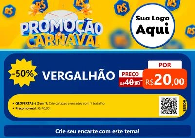 Modelo de Cartaz para Cartaz A4 Horizontal com o tema Promoção de Carnaval para Ferragens