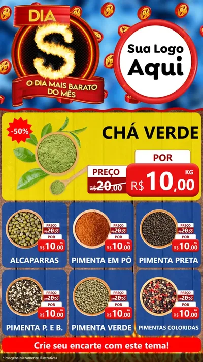 Modelo de Rede Social para Stories com o tema Dia S - O Dia Mais Barato Do Mês para Produtos Naturais