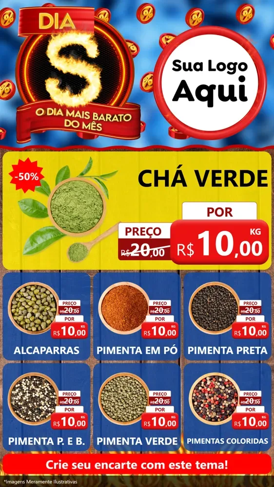 Modelo de Rede Social para Stories com o tema Dia S - O Dia Mais Barato Do Mês para Produtos Naturais