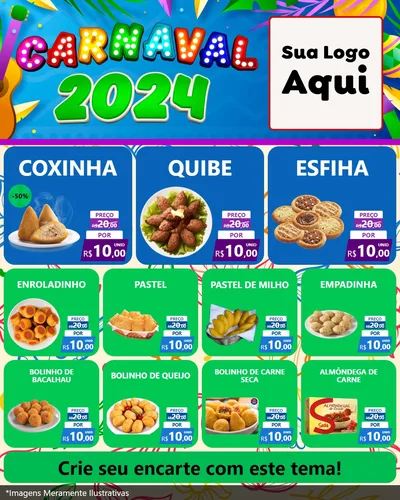Modelo de Rede Social para Feed Instagram com o tema Carnaval 2027 para Salgadaria