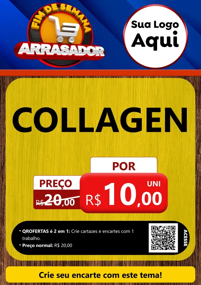 Modelo de Cartaz para Cartaz A4 Vertical com o tema Fim De Semana Arrasador para Suplementos alimentares