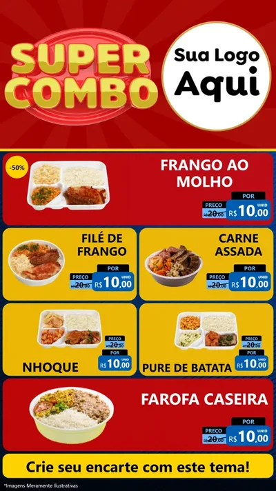 Modelo de TV para TV Vertical com o tema Super Combo para Restaurante
