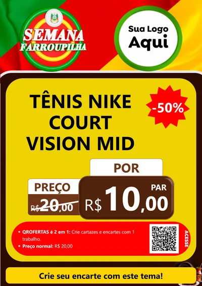 Modelo de Cartaz para Cartaz A4 Vertical com o tema Semana Farroupilha para Calçados