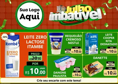 Modelo de Encarte para Encarte A4 Horizontal com o tema Julho Imbatível para Frios e Laticínios