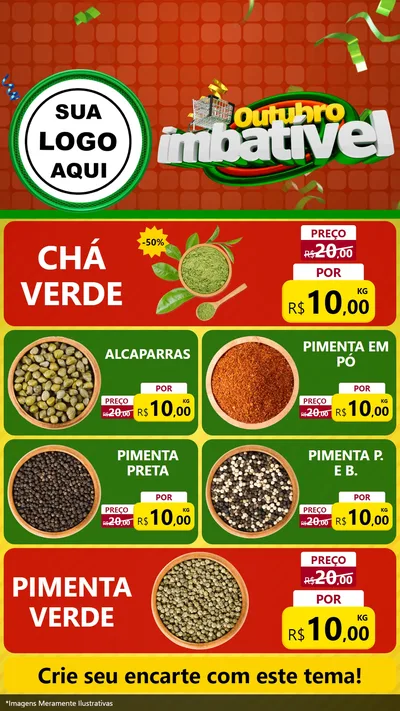 Modelo de TV para TV Vertical com o tema Outubro Imbatível para Produtos Naturais