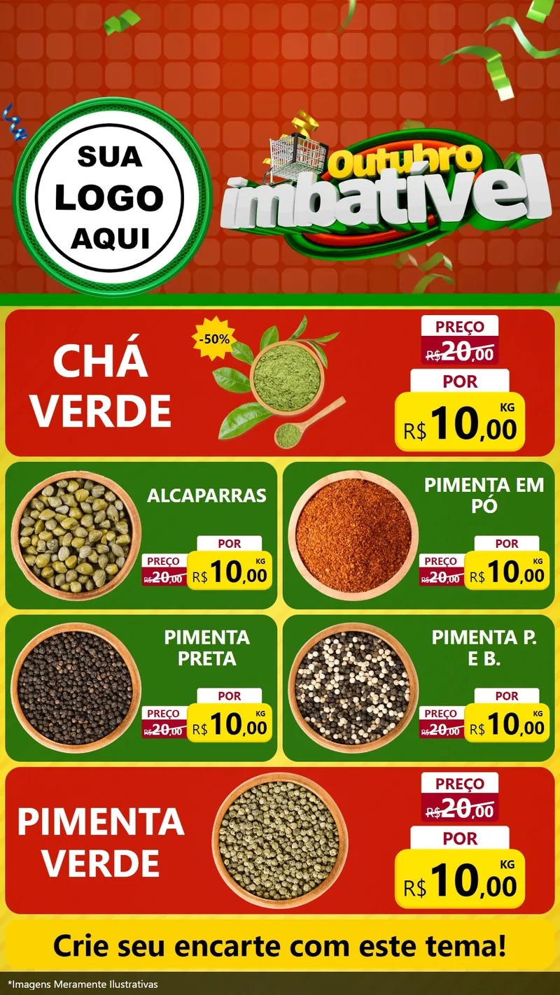 Modelo de TV para TV Vertical com o tema Outubro Imbatível para Produtos Naturais