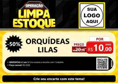 Modelo de Cartaz para Cartaz A4 Horizontal com o tema Operação Limpa Estoque para Floricultura e jardim