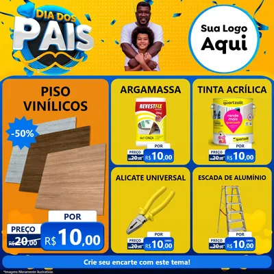 Modelo de Rede Social para Feed Facebook com o tema Dia dos Pais para Material para Construção
