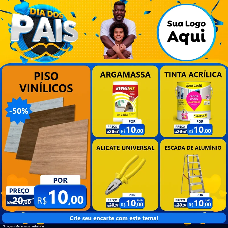 Modelo de Rede Social para Feed Facebook com o tema Dia dos Pais para Material para Construção