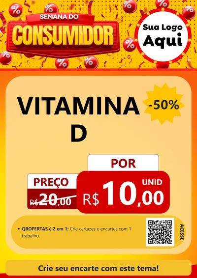Modelo de Cartaz para Cartaz A4 Vertical com o tema Semana do Consumidor para Farmácia