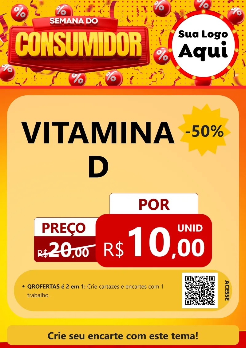 Modelo de Cartaz para Cartaz A4 Vertical com o tema Semana do Consumidor para Farmácia