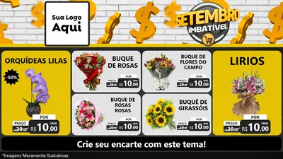 Modelo de TV para TV Horizontal com o tema Setembro Imbatível para Floricultura e jardim