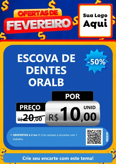 Modelo de Cartaz para Cartaz A4 Vertical com o tema Ofertas de Fevereiro para Higiene Pessoal