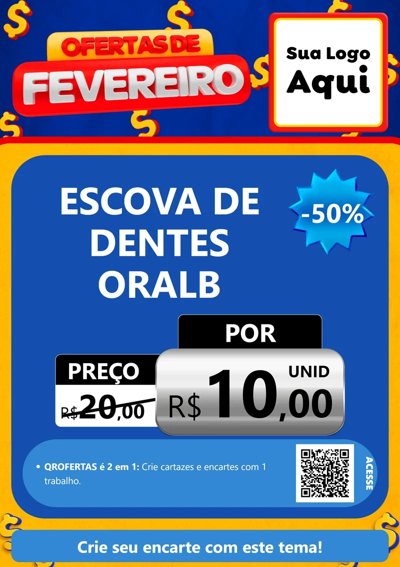 Modelo de Cartaz para Cartaz A4 Vertical com o tema Ofertas de Fevereiro para Higiene Pessoal